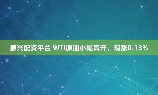 振兴配资平台 WTI原油小幅高开，现涨0.13%