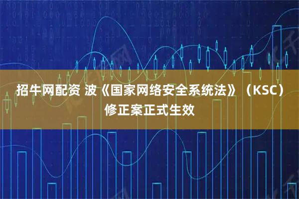 招牛网配资 波《国家网络安全系统法》(KSC)修正案正式生效